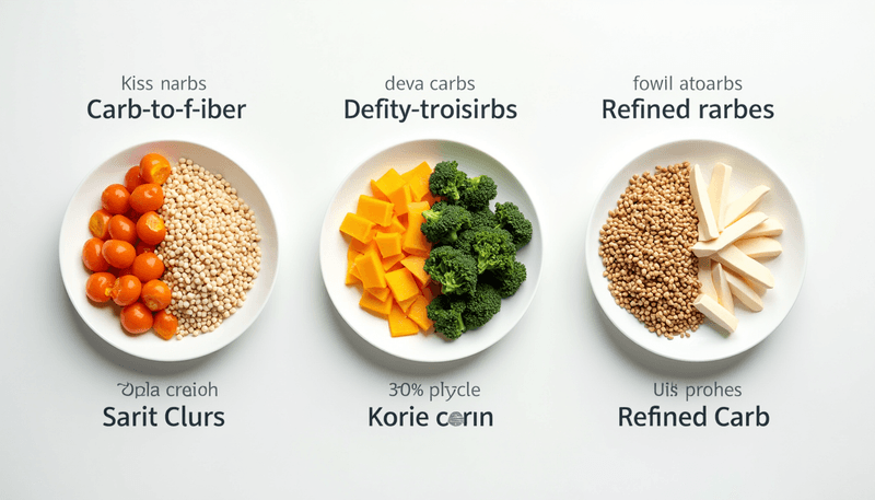 An infographic showing balanced meal portions with whole grains