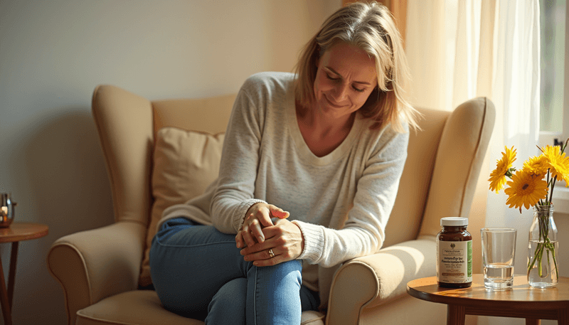 Woman feeling relief from joint pain