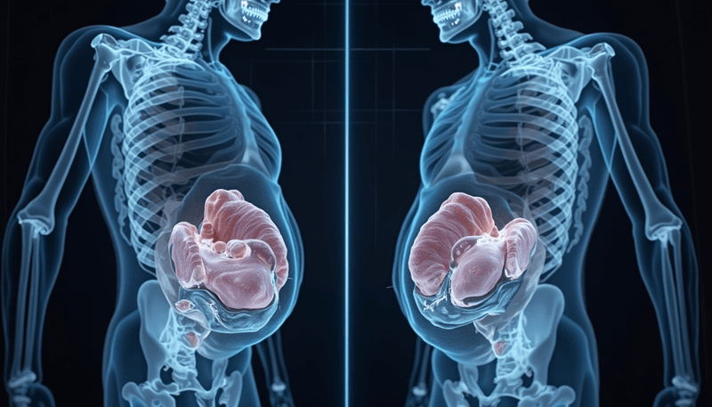 MRI scan showing visceral fat distribution before and after CoQ10 treatment