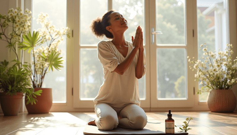 Woman practicing yoga