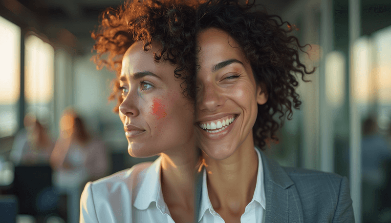 Woman feeling relieved from hot flashes